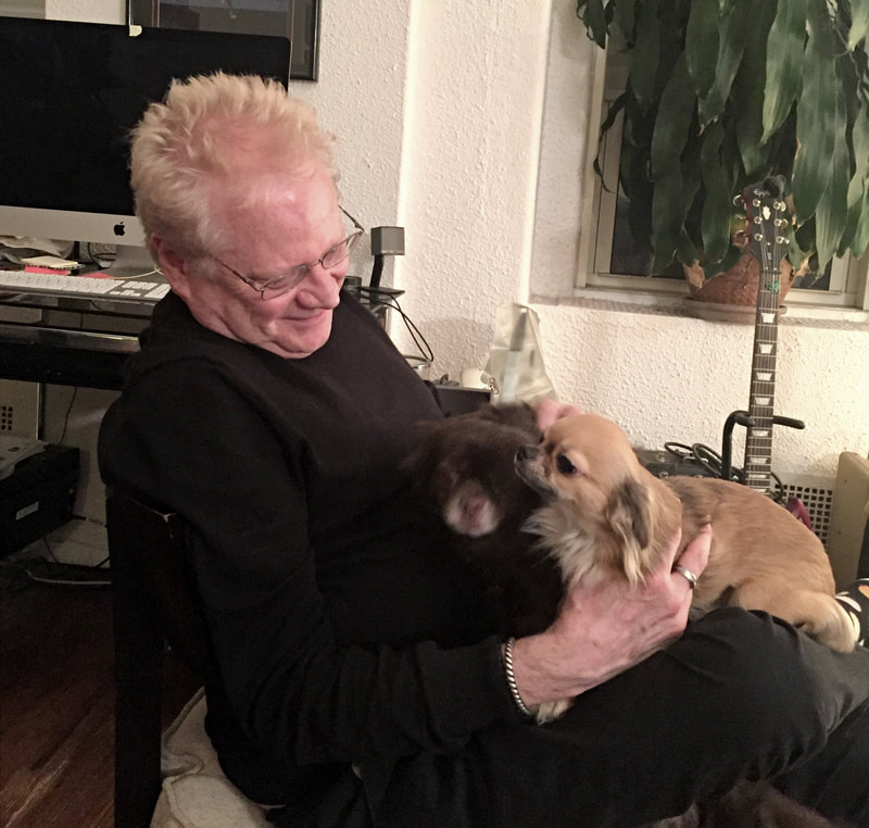 Richard Bradley with his dogs.